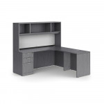 L Shaped Desk with Hutch and Dry Erase Board