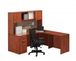 Curved L Shaped Desk with Hutch