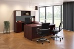 Bow Front U Shaped Desk with Hutch