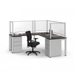 Modern L Shaped Desk with Privacy Panels