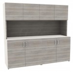 Credenza Storage Cabinet with Hutch