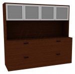Double Lateral File Credenza with Hutch