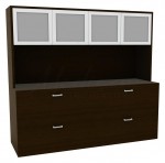 Double Lateral File Credenza with Hutch