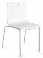 White Wood Stacking Guest Chair