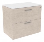 2 Drawer Lateral File Cabinet with Glass Top