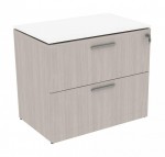 2 Drawer Lateral File Cabinet with Glass Top