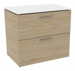 2 Drawer Lateral File Cabinet with Glass Top
