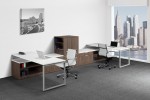 2 Person U Shape Workstation with Credenza