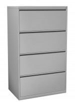 Silver 4 Drawer Lateral File Cabinet