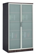 Glass Door Storage Cabinet with Shelves