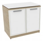 Storage Cabinet with Glass Doors and Top