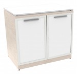 Storage Cabinet with Glass Doors and Top