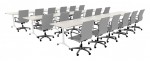 Three Rows of Flip Top Training Tables