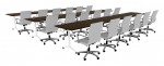 Three Rows of Flip Top Training Tables