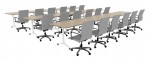 Three Rows of Flip Top Training Tables