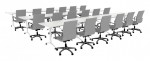 Three Rows of Flip Top Training Tables