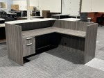 L-Shaped Desk with Transaction Counter