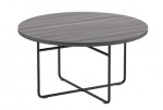 Round Coffee Table with Steel Rod Base