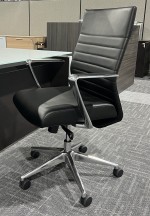 Black Faux Leather Conference Chair