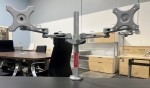 Silver Dual Monitor Arms