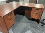 L-Shaped Desk with Suspended Pedestal Drawers