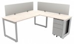 L Shaped Desk with Privacy Panels