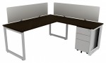 L Shaped Desk with Privacy Panels