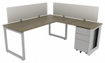 L Shaped Desk with Privacy Panels