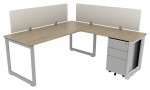 L Shaped Desk with Privacy Panels