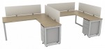 2 Person Desk with Privacy Panels