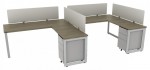 2 Person Desk with Privacy Panels