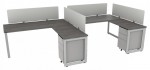 2 Person Desk with Privacy Panels