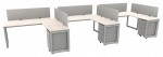 3 Person Desk with Privacy Panels