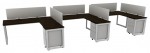 3 Person Desk with Privacy Panels