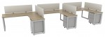 3 Person Desk with Privacy Panels