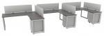 3 Person Desk with Privacy Panels