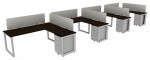 4 Person Desk with Privacy Panels