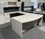 Bow Front U-Shaped Desk with Hutch