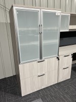 Glass Door Storage with Lateral Drawers