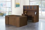 Bow Front Desk and Credenza with Hutch