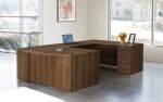 Bow Front U Shape Desk with Drawers