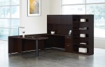 U Shaped Peninsula Desk with Bookcase