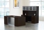 Bow Front Desk and Credenza with Hutch