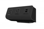 Black Fast-Charge w/ Surge Protection - 2 AC + 2 USB