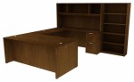 U Shaped Desk with Bookcase