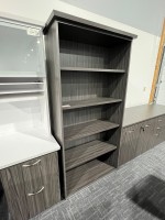 Gray Five Shelf Bookcase