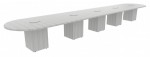 Racetrack Conference Table with Cube Base