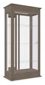 Mirrored Display Case with LED Lighting - 36 x 77