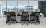 3 Person Call Center Cubicle with Power