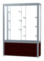 Display Case with Wood Grained Vinyl Base - 48 x 66